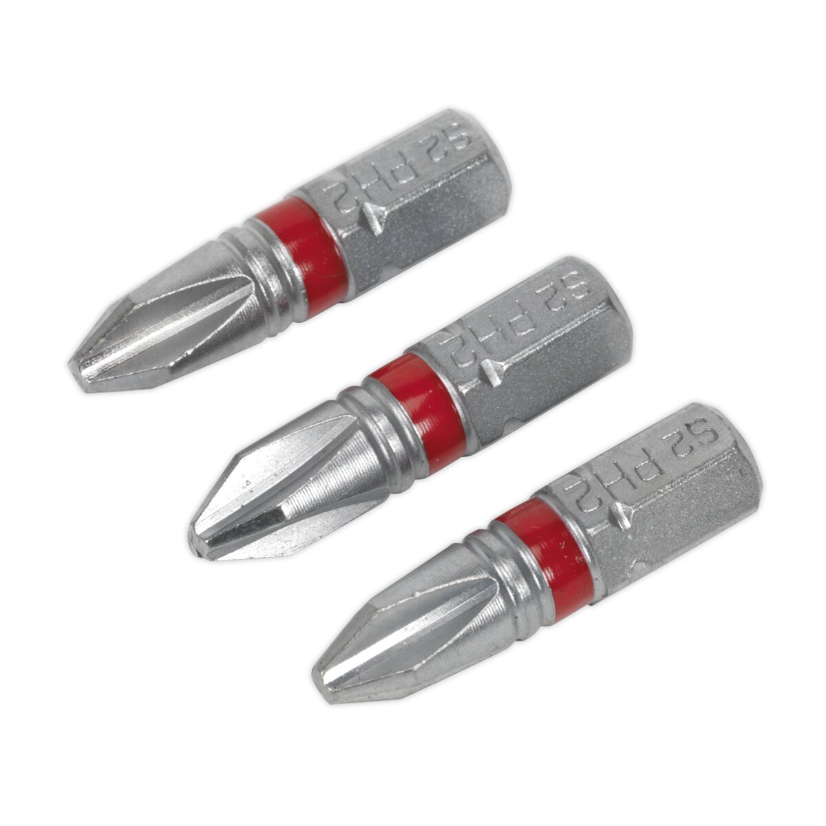 Power Tool Bit Phillips #2 Colour-Coded S2 25mm Pack of 3