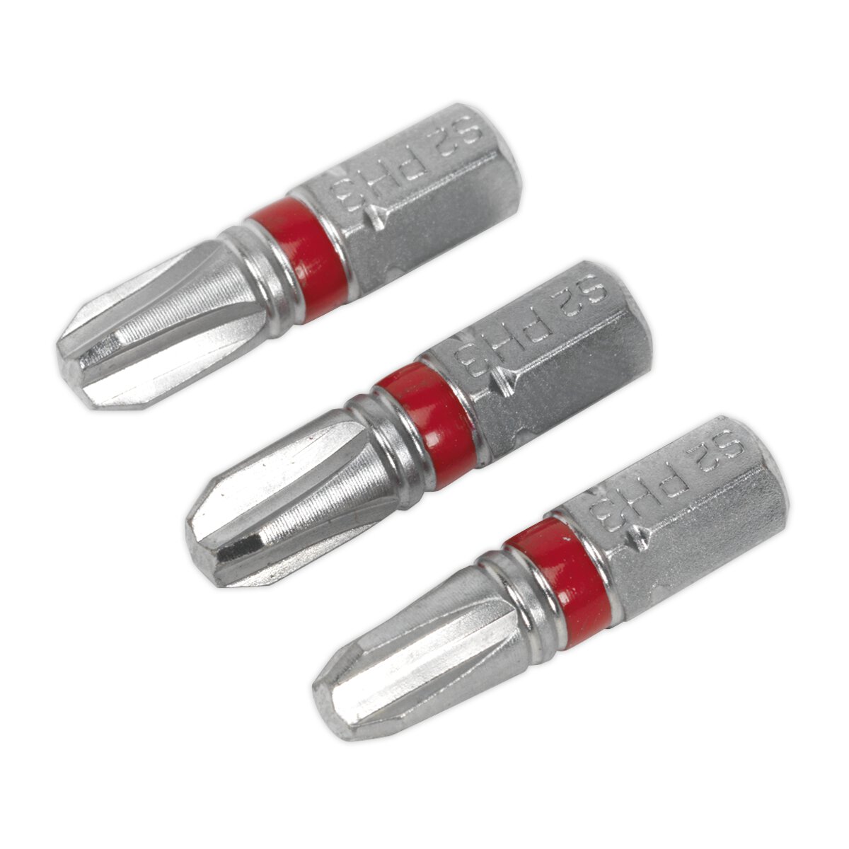 Power Tool Bit Phillips #3 Colour-Coded S2 25mm Pack of 3