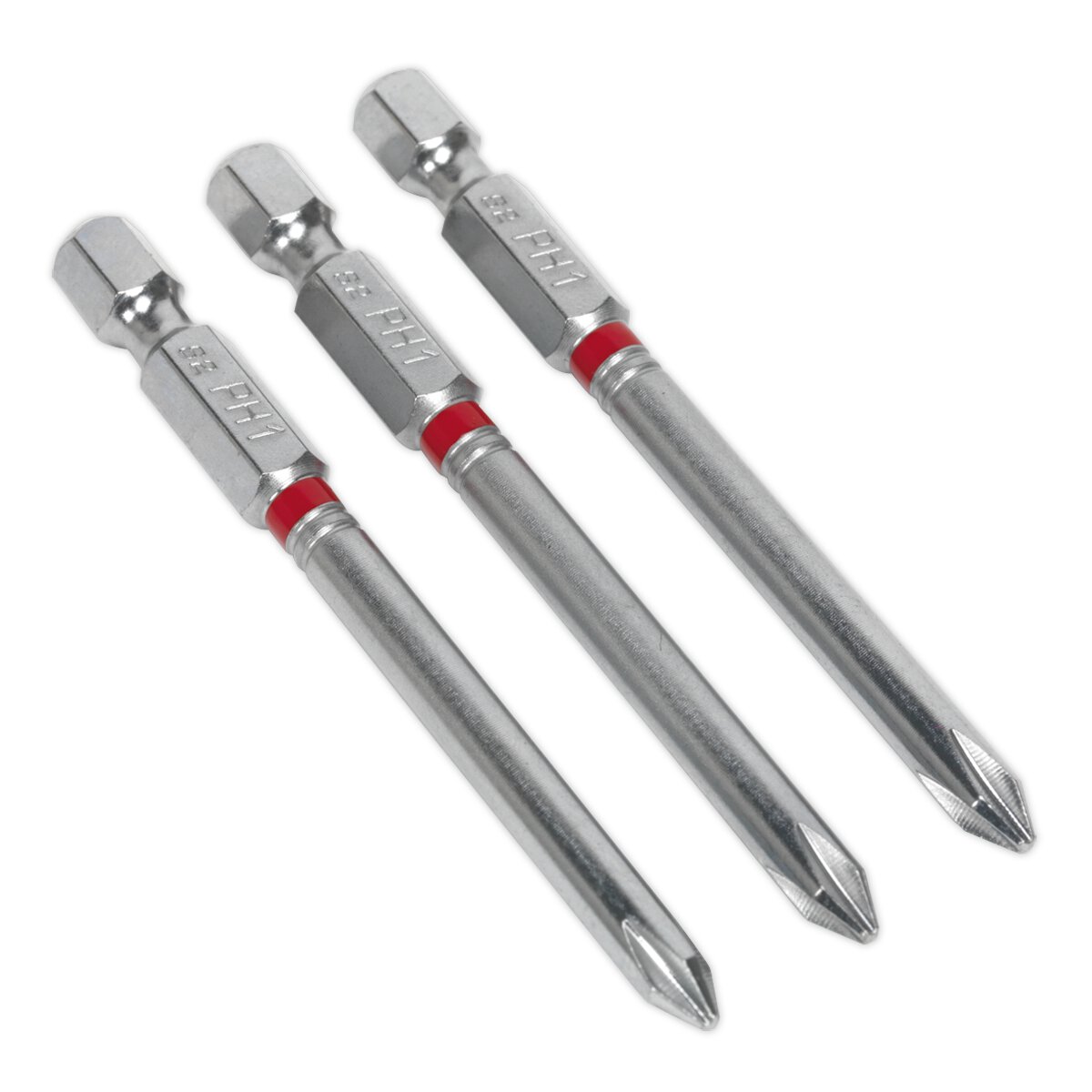Power Tool Bit Phillips #1 Colour-Coded S2 75mm Pack of 3