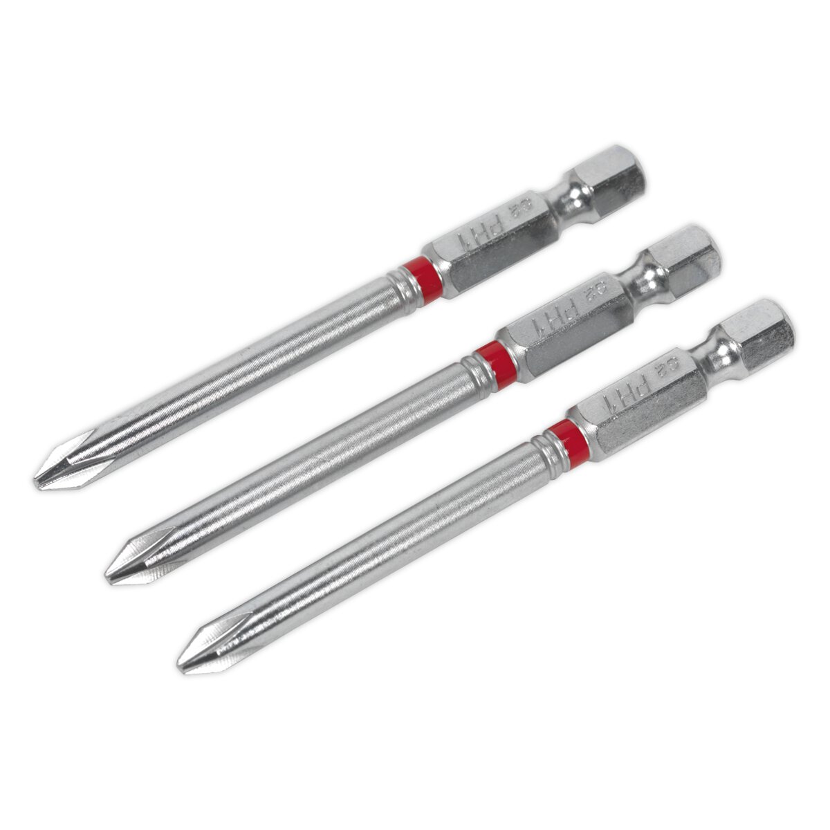 Power Tool Bit Phillips #1 Colour-Coded S2 75mm Pack of 3