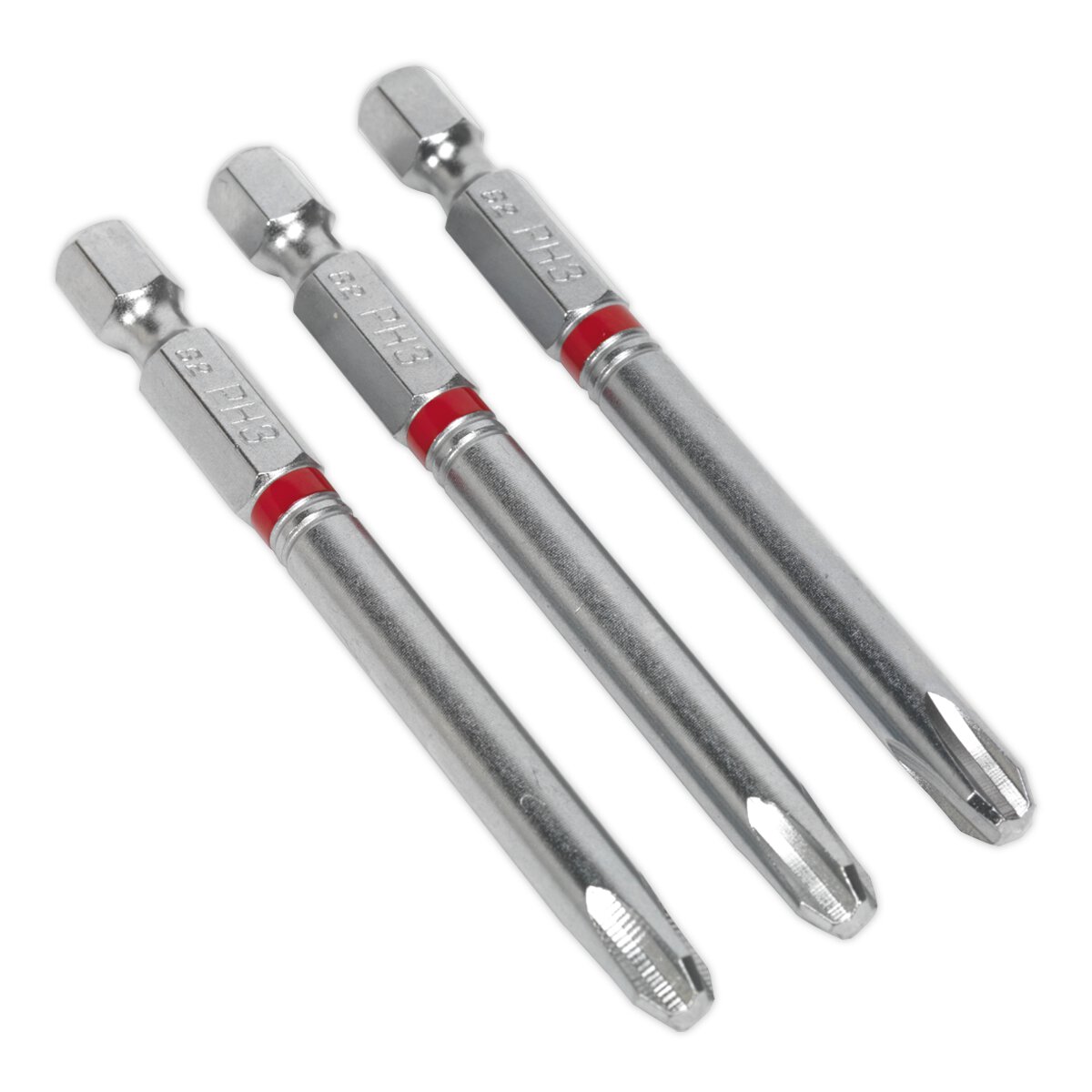 Power Tool Bit Phillips #3 Colour-Coded S2 75mm Pack of 3