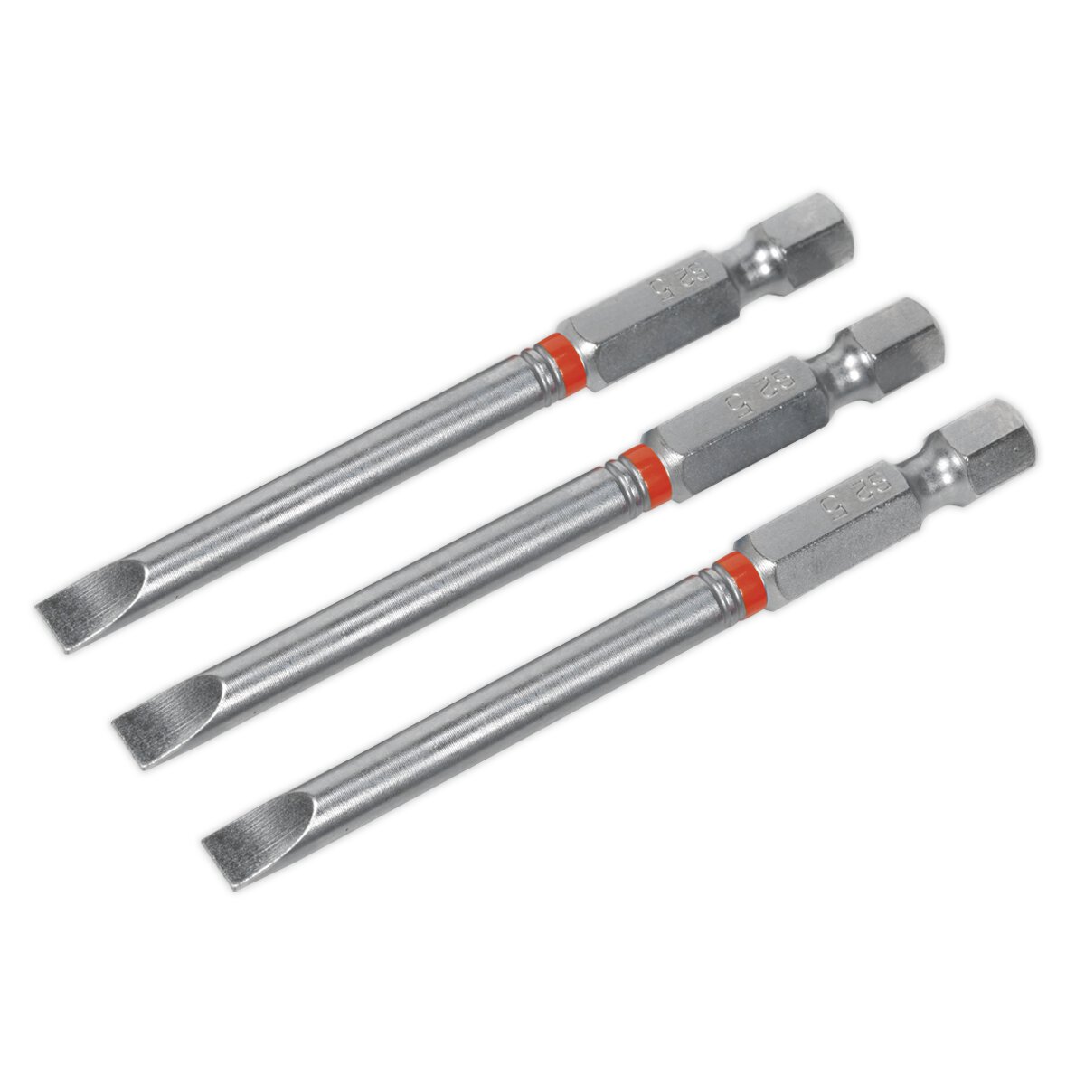 Power Tool Bit Slotted 5mm Colour-Coded S2 75mm Pack of 3