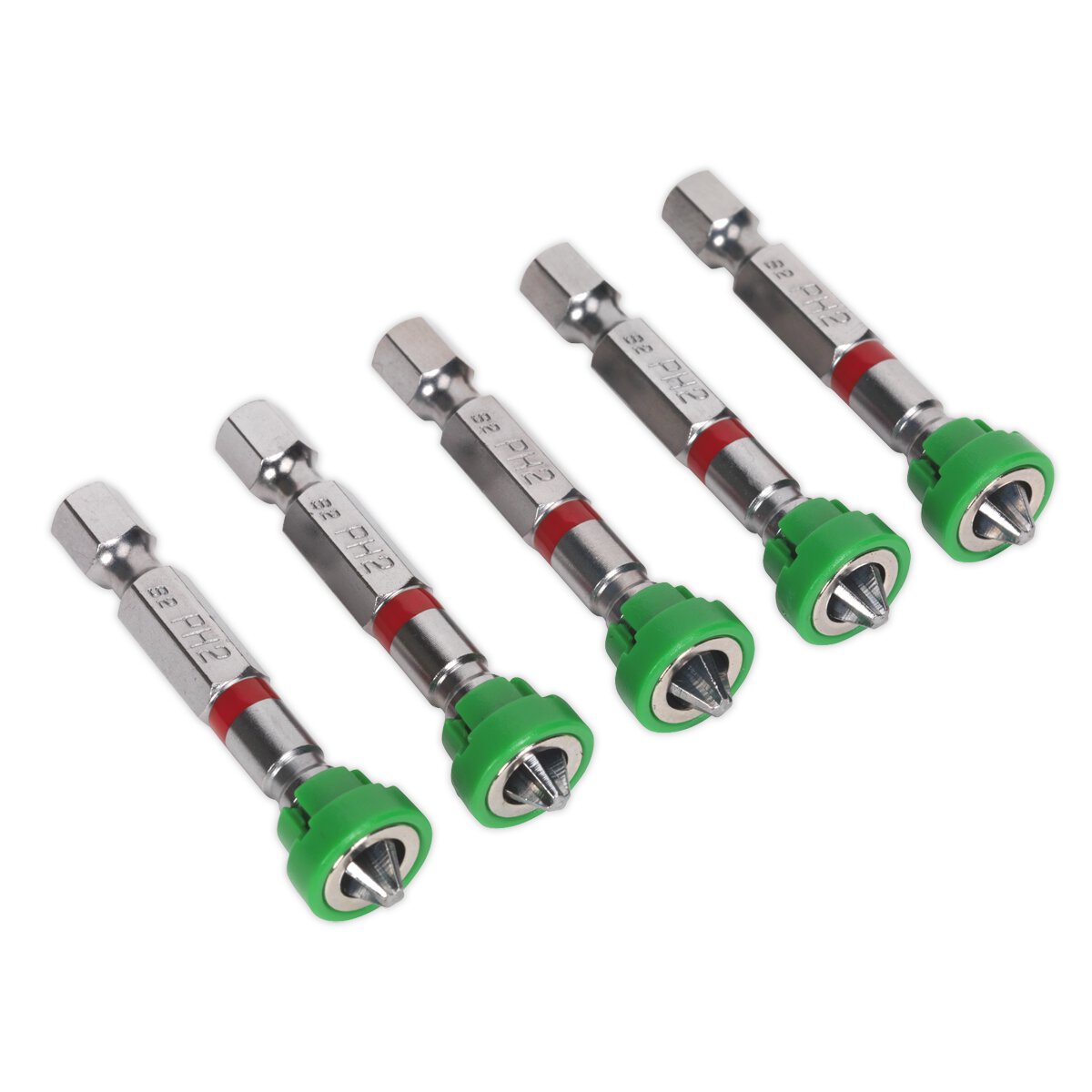Power Tool Bit Phillips #2 with Magnetic Holder S2 50mm Pack of 5