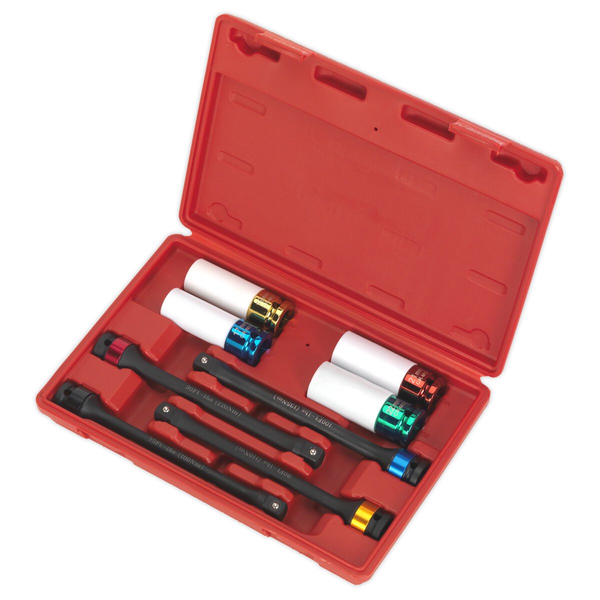 Torque Stick & Aluminium Wheel Impact Socket Set 8pc 1/2"Sq Drive