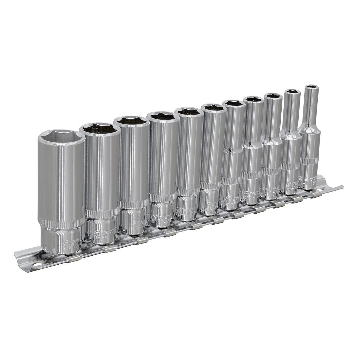 Socket Set 11pc 1/4"Sq Drive 6pt Deep WallDrive® Imperial
