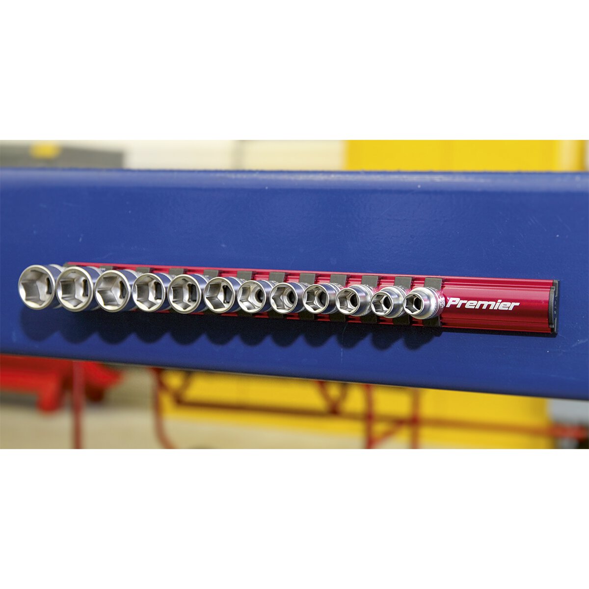 Socket Retaining Rail Magnetic 3/8"Sq Drive 12 Clips