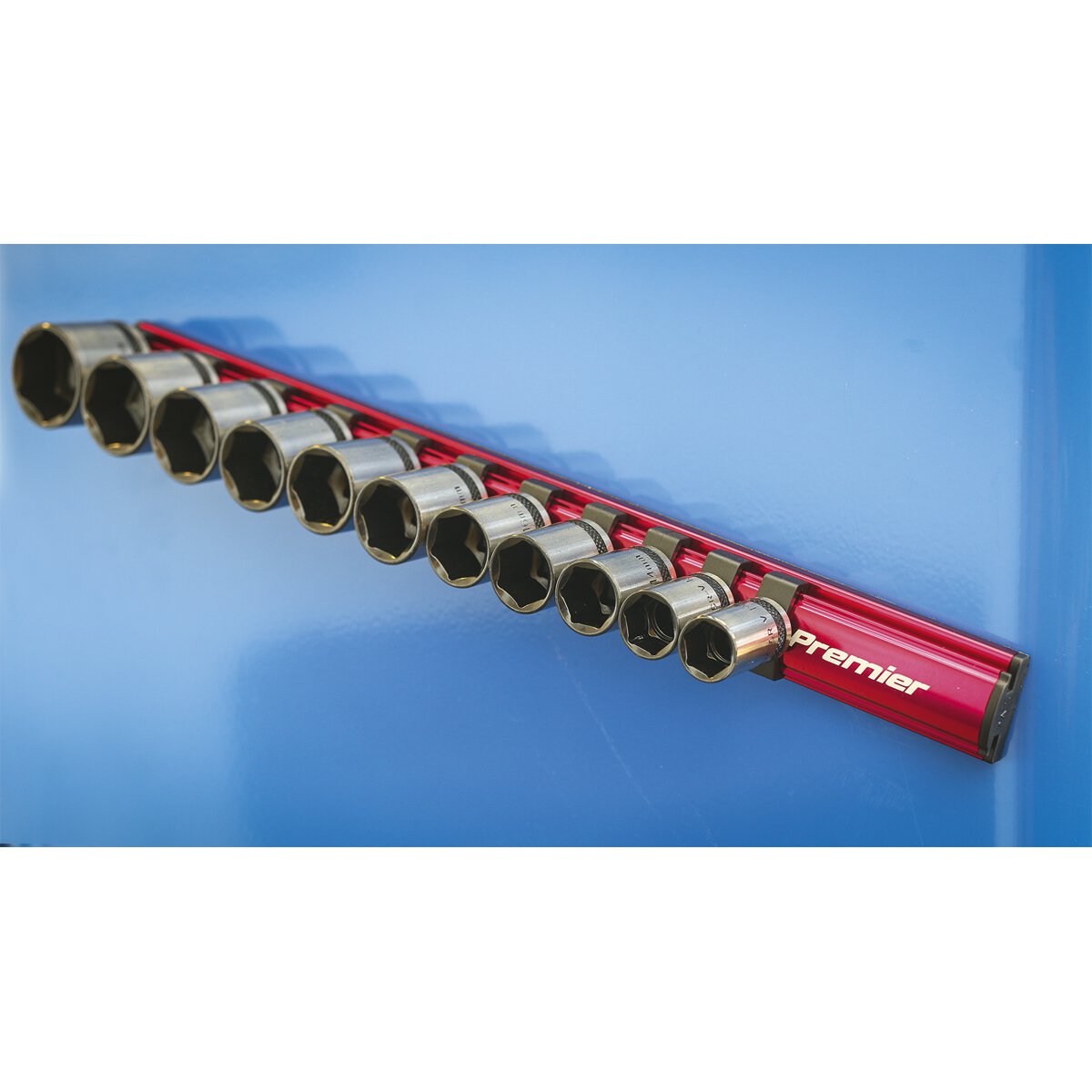 Socket Retaining Rail Magnetic 3/8"Sq Drive 12 Clips