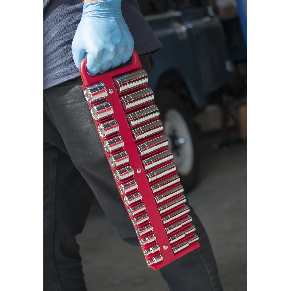 Socket Retaining Tray Magnetic 3/8"Sq Drive Capacity 28 Sockets