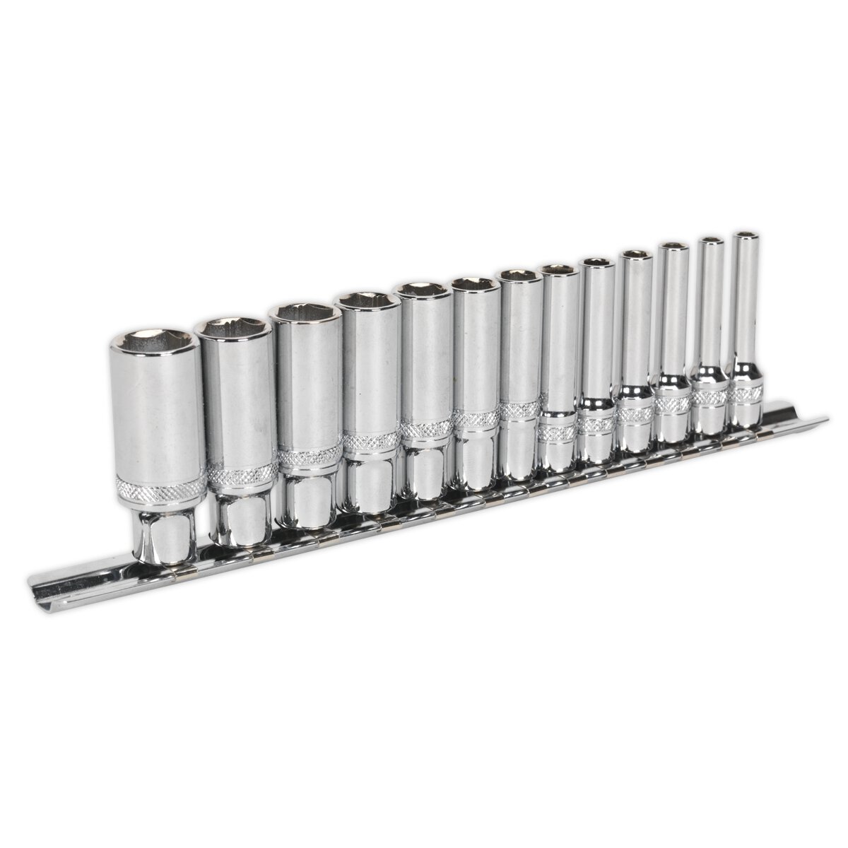 Socket Set 13pc 1/4"Sq Drive Deep Lock-On™ 6pt Metric