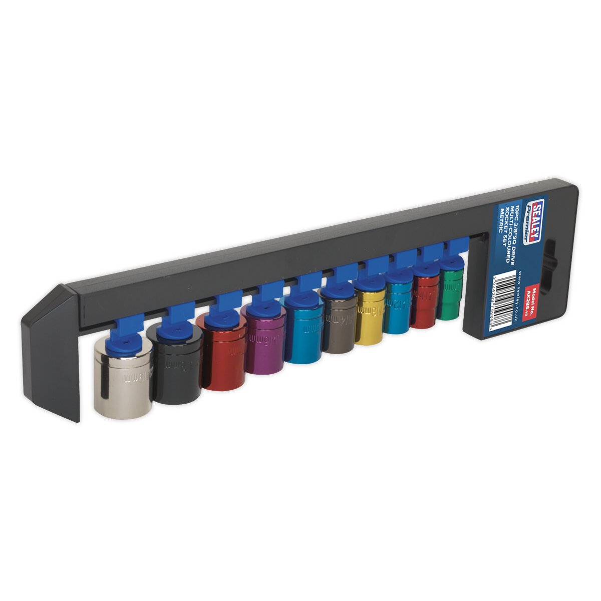 Multi-Coloured Socket Set 10pc 3/8"Sq Drive 6pt WallDrive® Metric