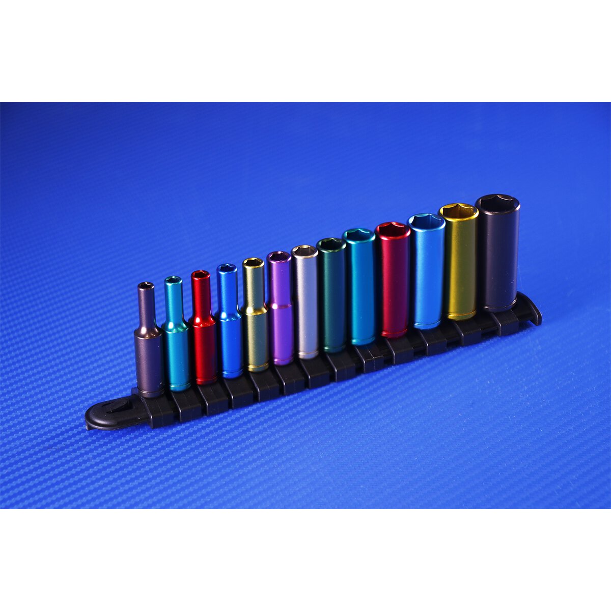 Multi-Coloured Socket Set 12pc 3/8"Sq Drive 6pt Deep WallDrive® Metric