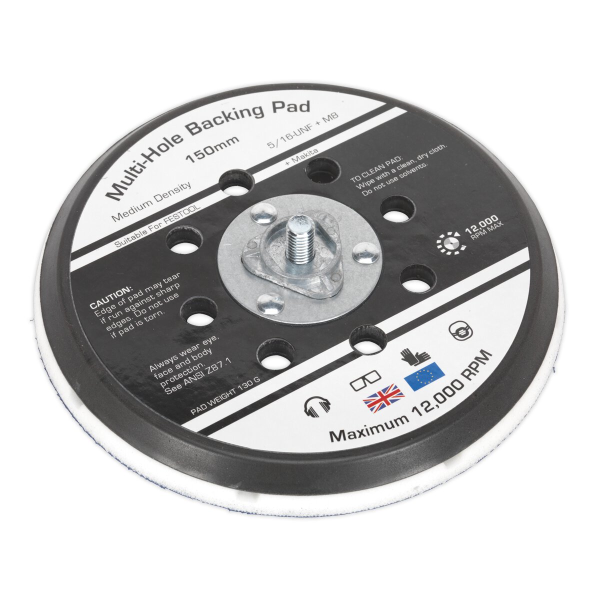 Universal Dust-Free Stick-On DA Backing Pad Ø150mm x 5/16"UNF & M8