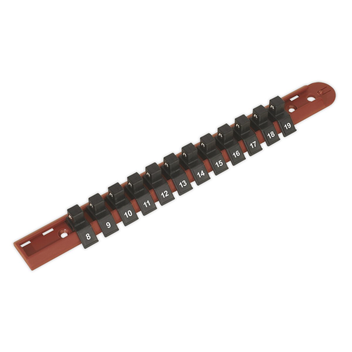 Socket Retaining Rail with 12 Clips 3/8