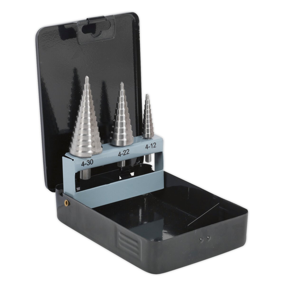 HSS 4341 Step Drill Bit Set 3pc Double Flute
