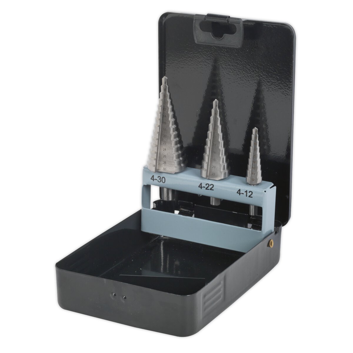HSS 4341 Step Drill Bit Set 3pc Double Flute