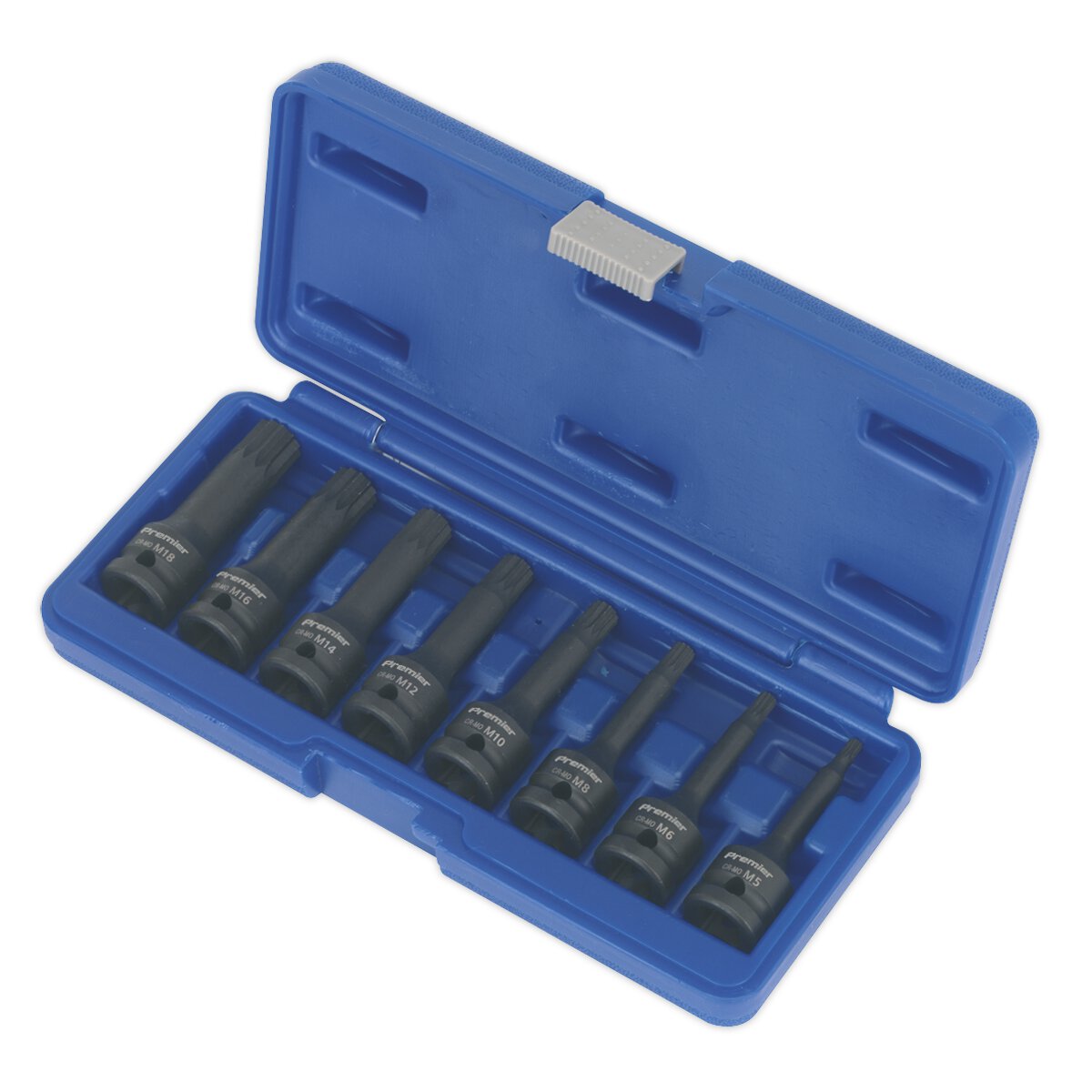 Impact Spline Socket Bit Set 8pc 1/2"Sq Drive