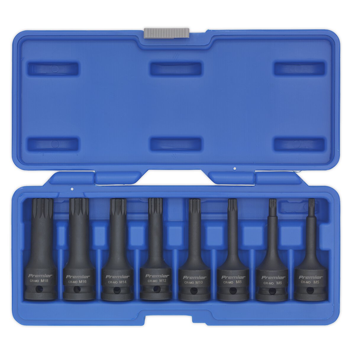 Impact Spline Socket Bit Set 8pc 1/2"Sq Drive