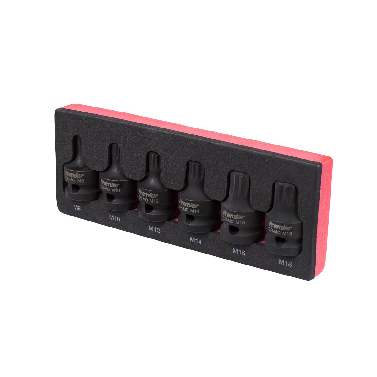 Impact Spline Socket Bit Set 6pc 1/2"Sq Drive