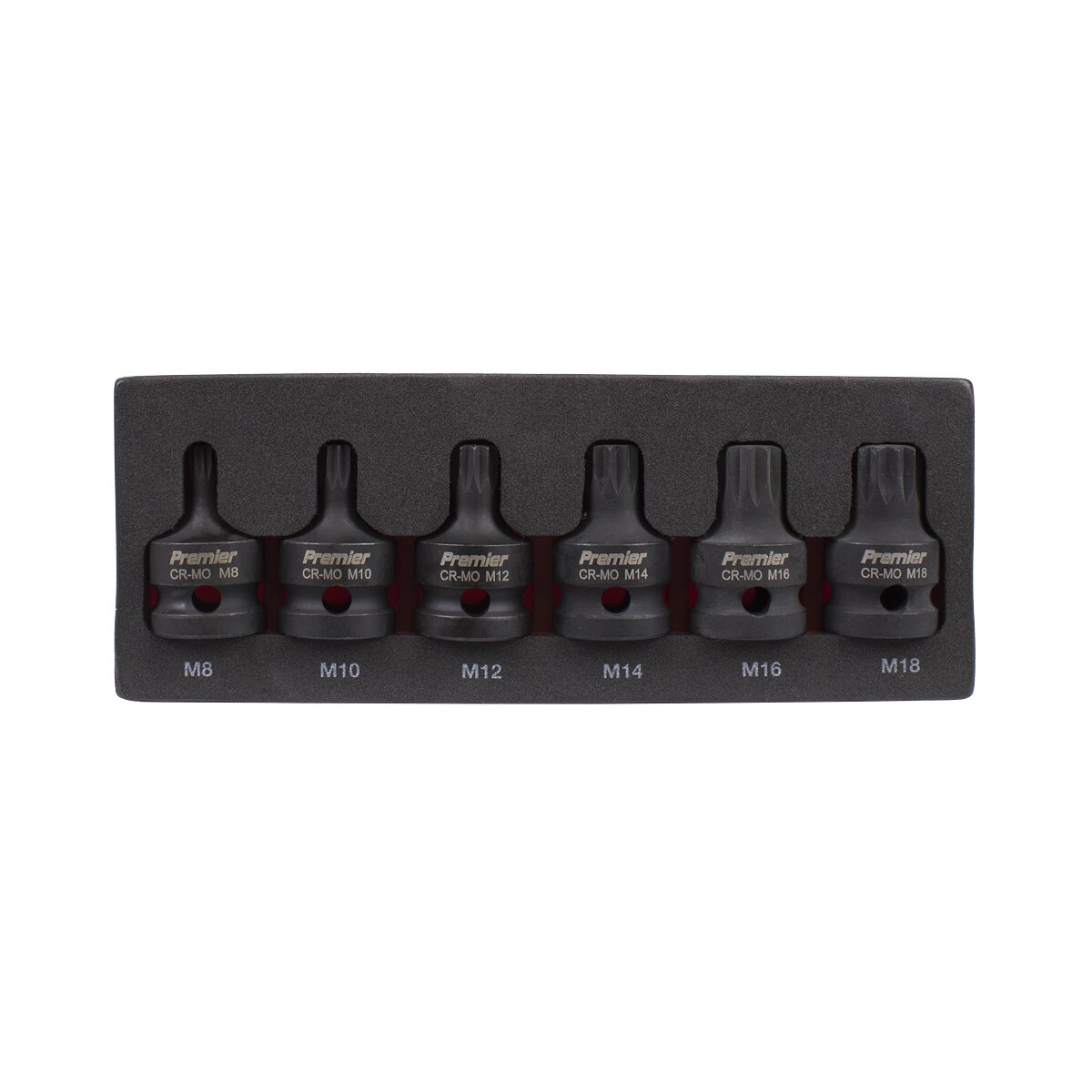 Impact Spline Socket Bit Set 6pc 1/2"Sq Drive
