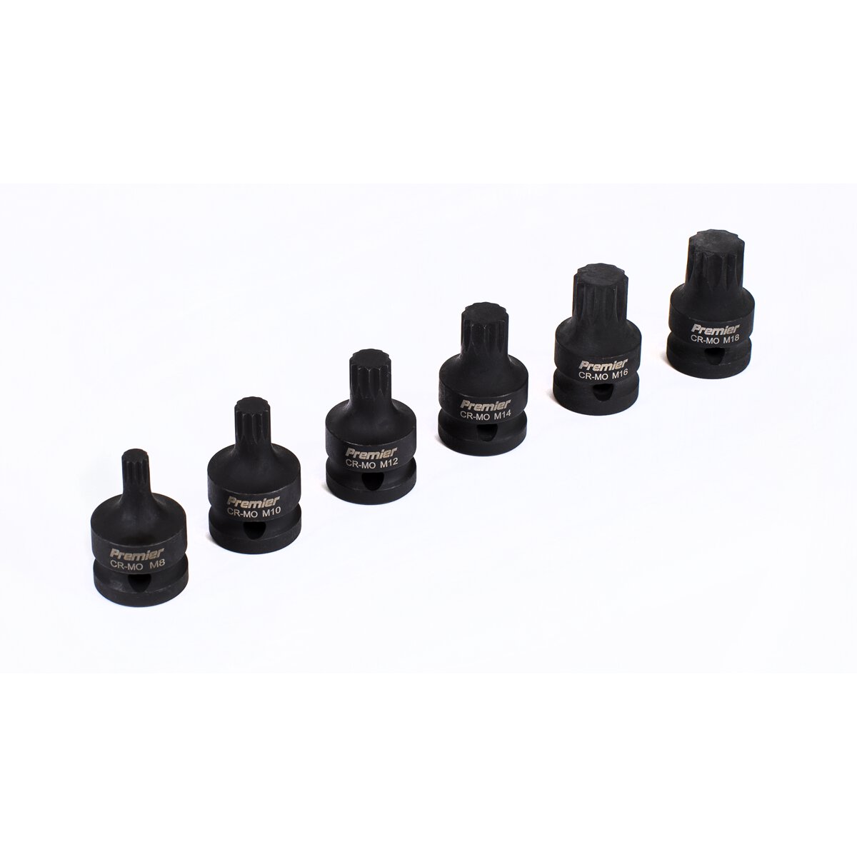 Impact Spline Socket Bit Set 6pc 1/2"Sq Drive