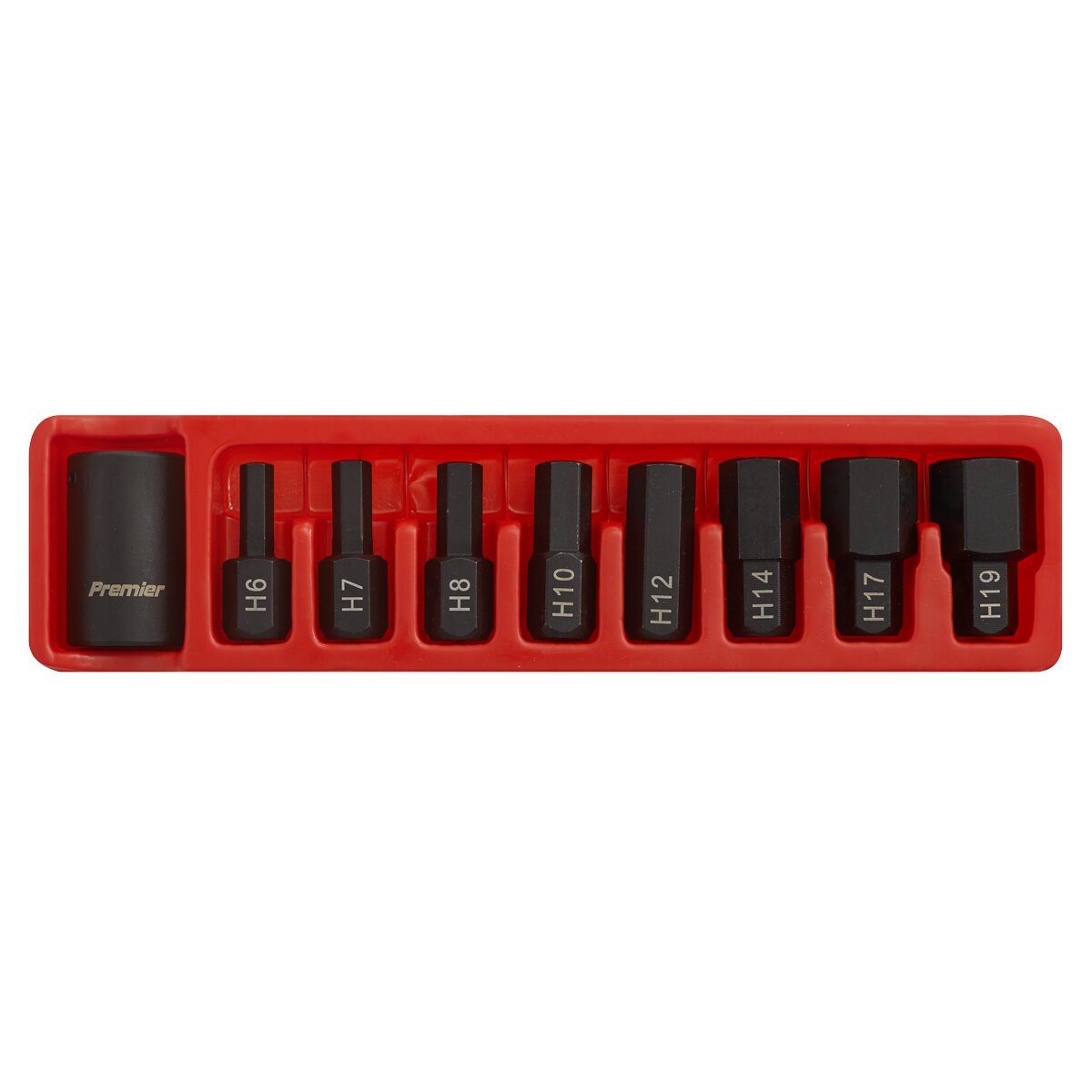 Impact Hex Bit & Holder Set 9pc 1/2"Sq Drive