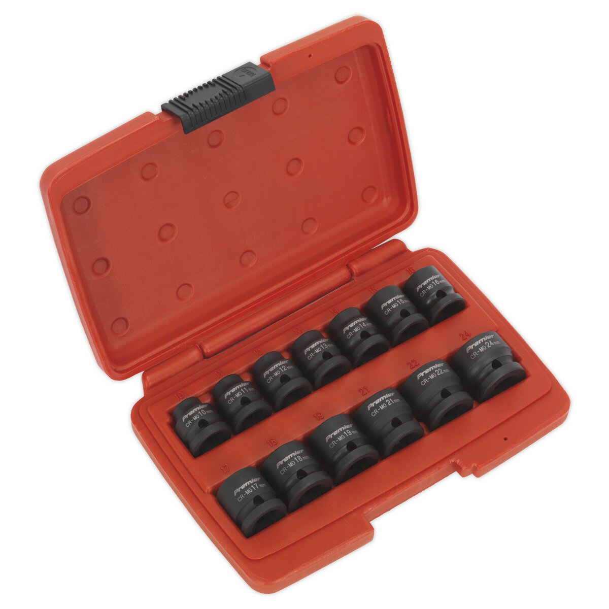 Impact Socket Set 13pc 1/2"Sq Drive Low Profile Metric