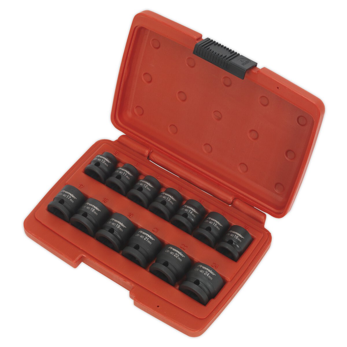 Impact Socket Set 13pc 1/2"Sq Drive Low Profile Metric