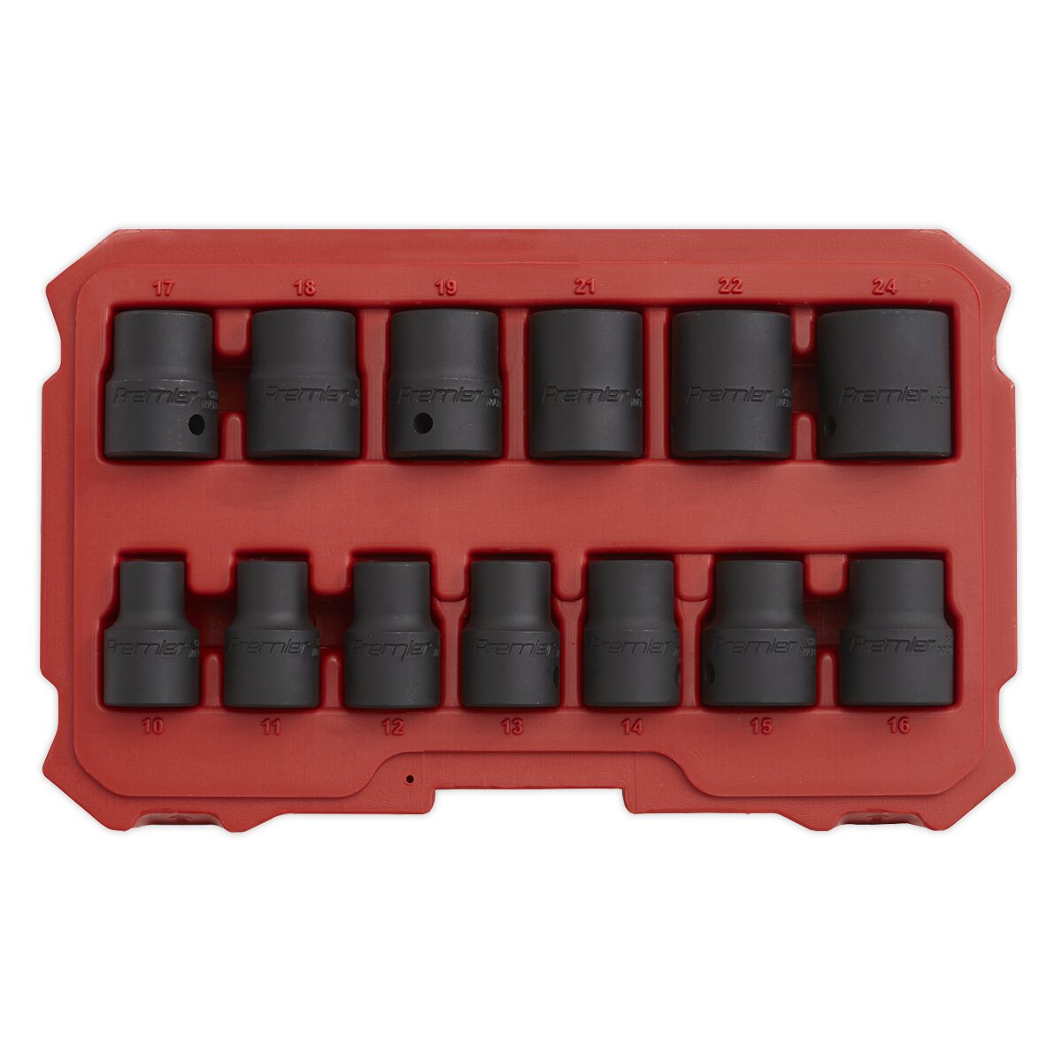 Impact Socket Set 13pc 1/2"Sq Drive Lock-On™ 6pt Metric