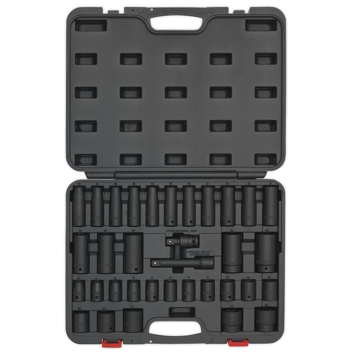 Impact Socket Set 34pc 1/2"Sq Drive Metric