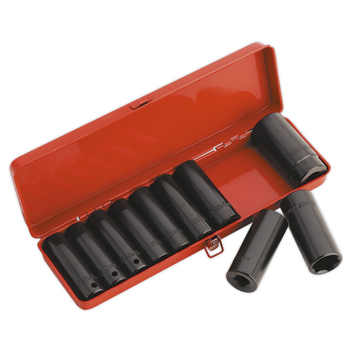 Impact Socket Set 10pc 1/2"Sq Drive Deep Metric