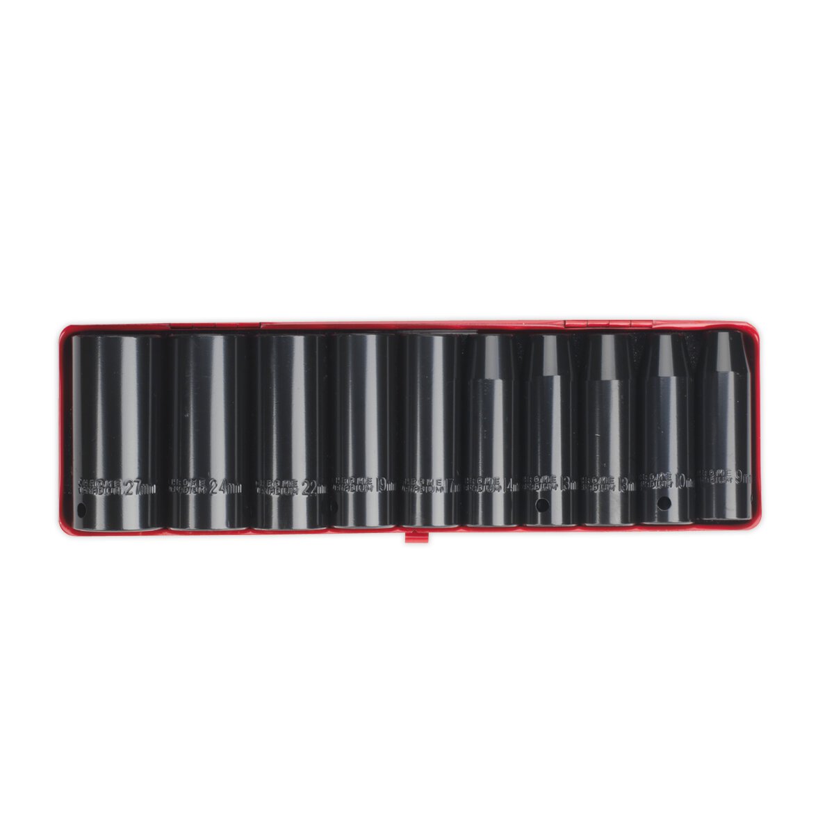 Impact Socket Set 10pc 1/2"Sq Drive Deep Metric