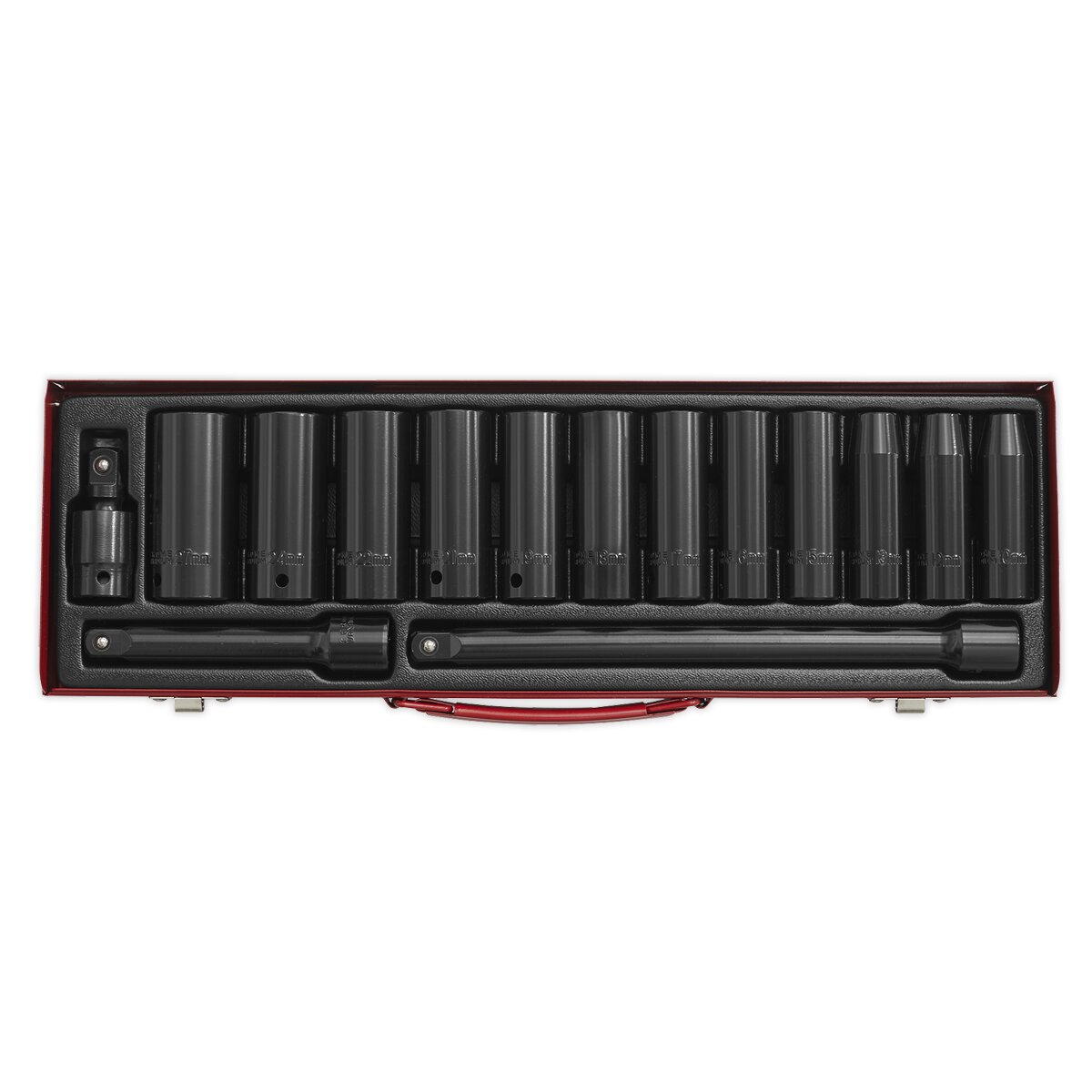 Impact Socket Set 15pc 1/2"Sq Drive Deep Metric