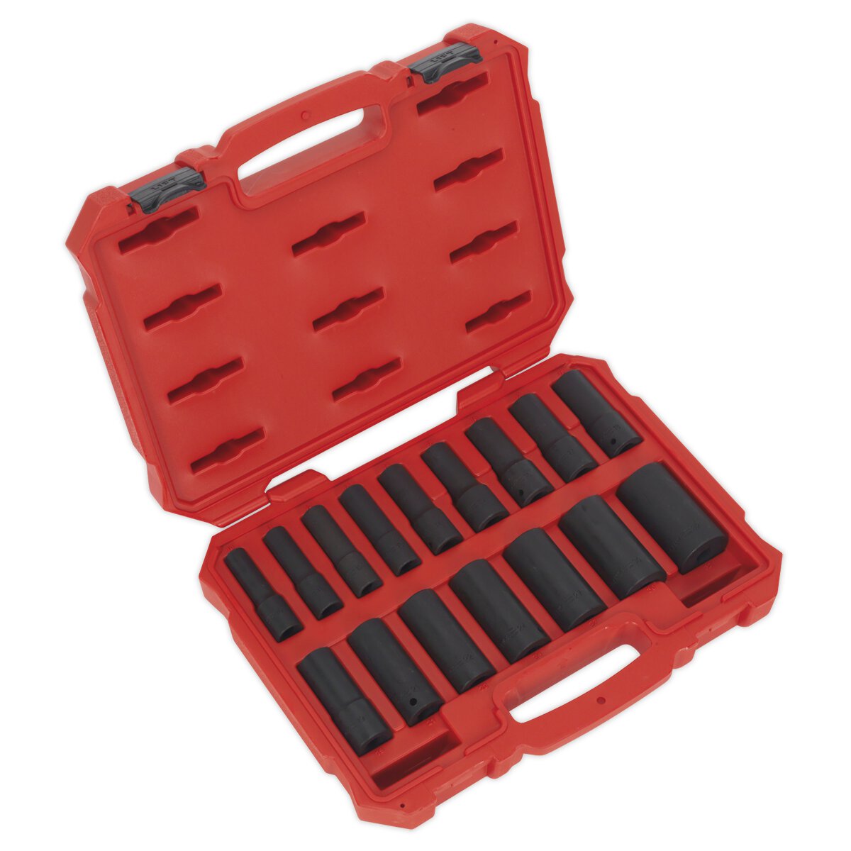 Impact Socket Set 16pc 1/2"Sq Drive Deep Lock-On™ 6pt Metric