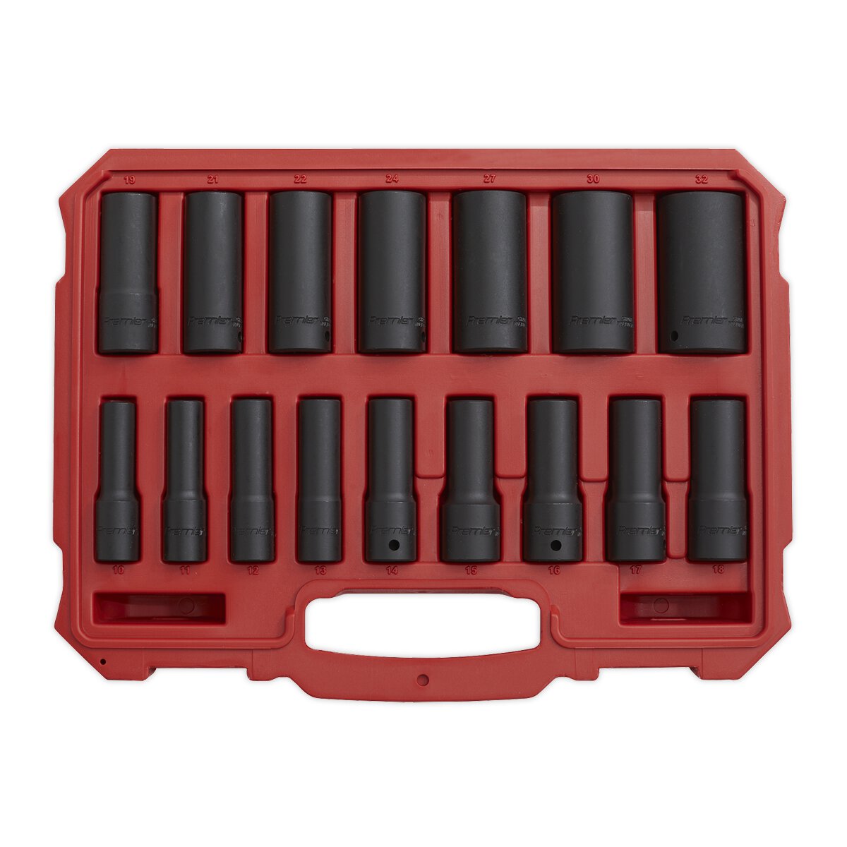 Impact Socket Set 16pc 1/2"Sq Drive Deep Lock-On™ 6pt Metric