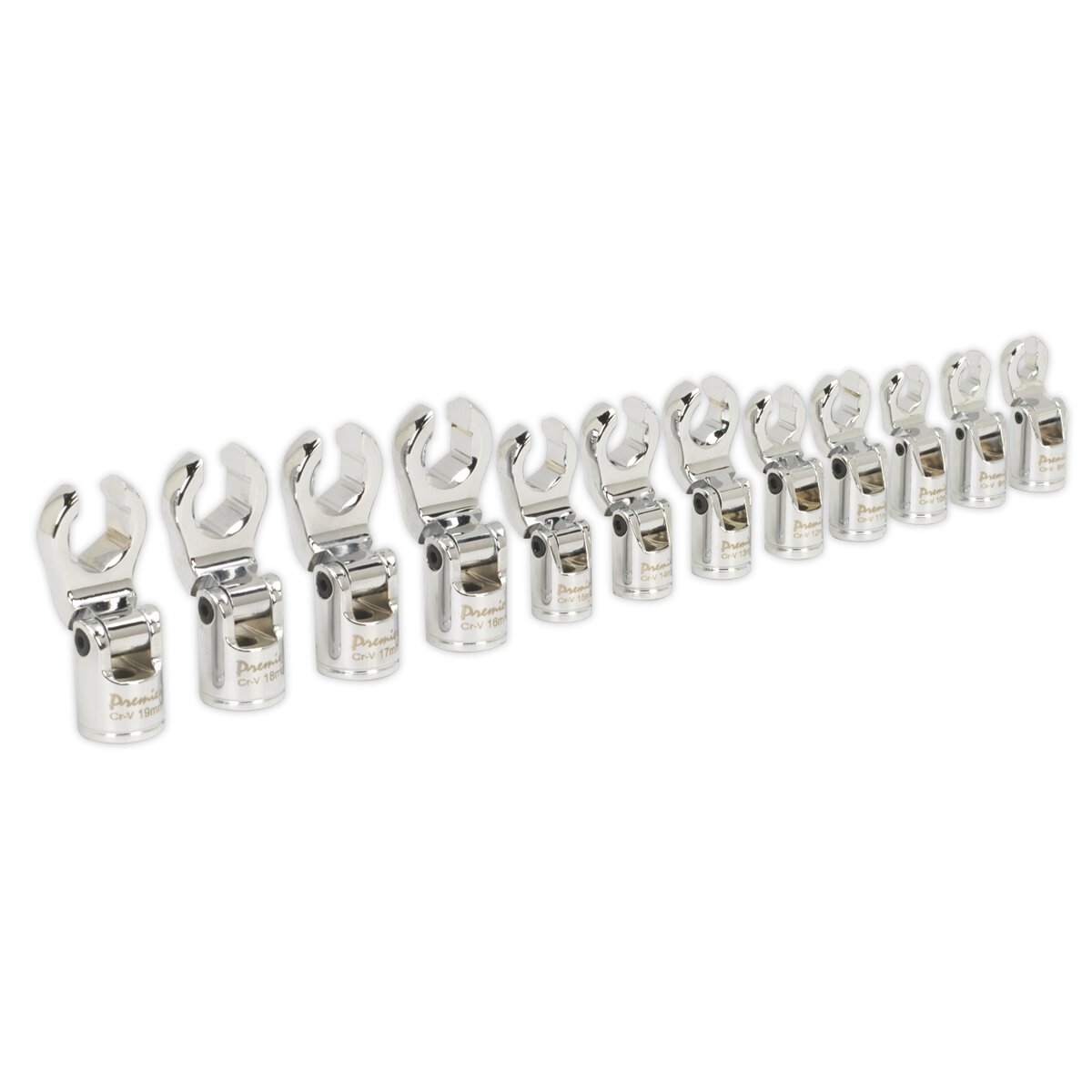 Flexible Crow's Foot Spanner Set 12pc 3/8"Sq Drive Metric