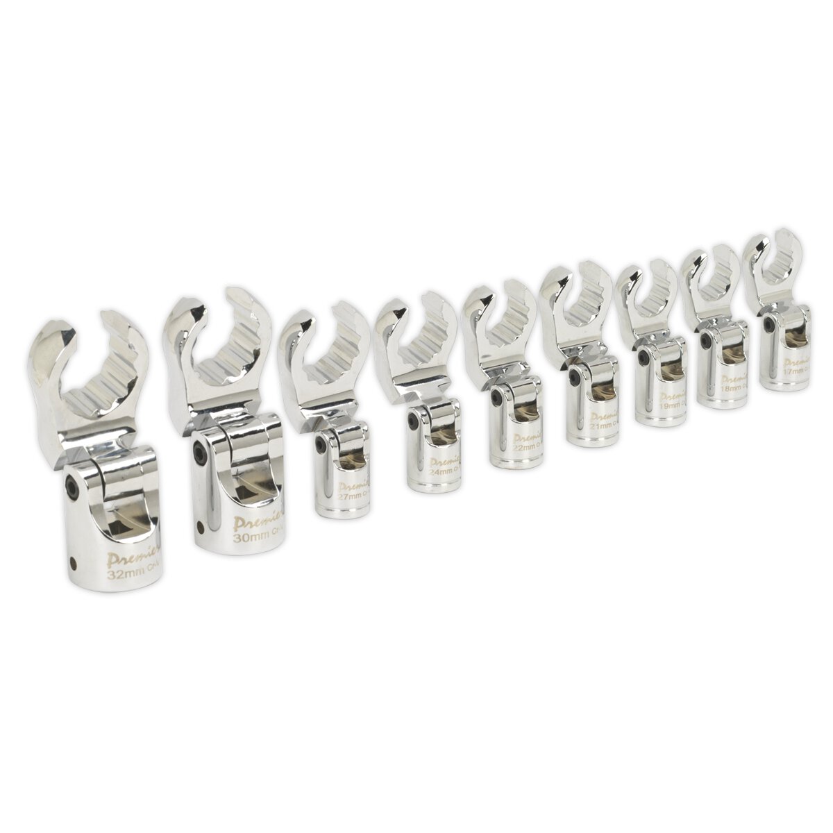 Flexible Crow's Foot Spanner Set 9pc 1/2"Sq Drive Metric