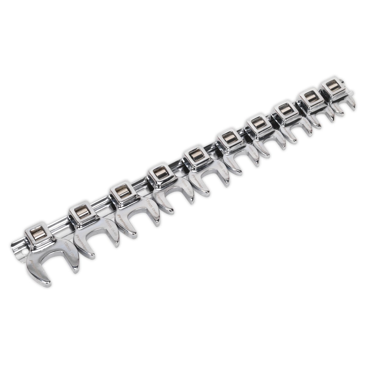 Crow's Foot Open End Spanner Set 10pc 3/8"Sq Drive Metric