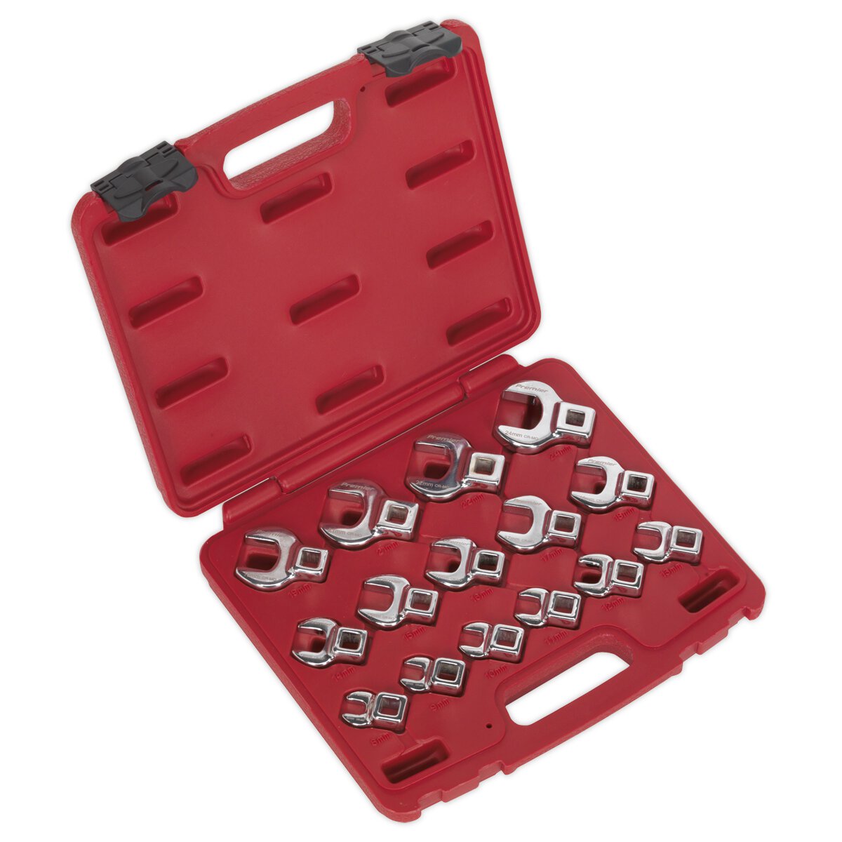 Crow's Foot Open End Spanner Set 15pc 3/8"Sq Drive Metric