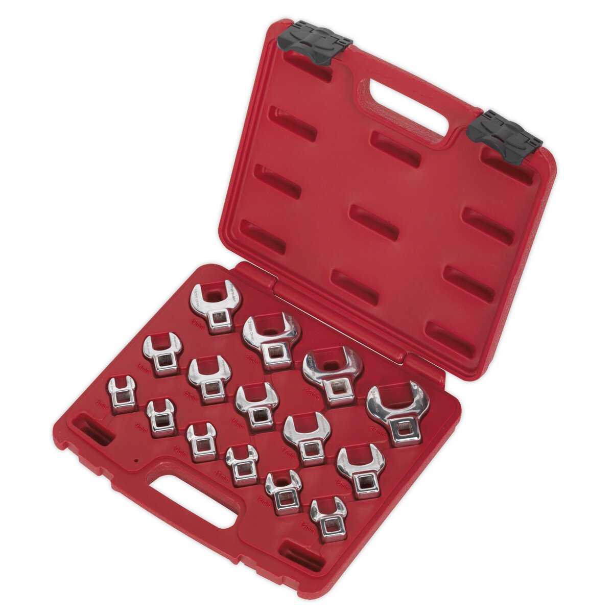 Crow's Foot Open End Spanner Set 15pc 3/8"Sq Drive Metric