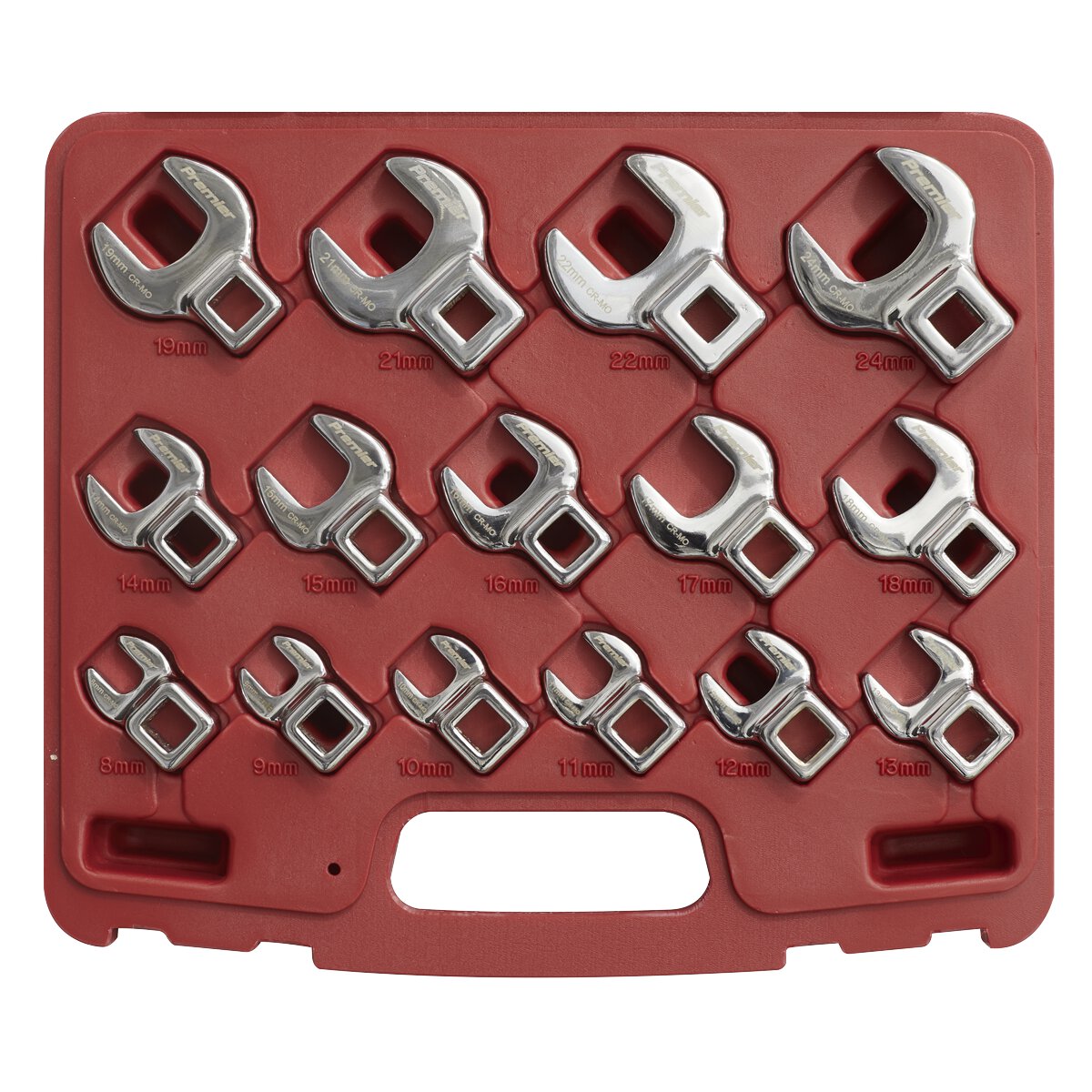 Crow's Foot Open End Spanner Set 15pc 3/8"Sq Drive Metric