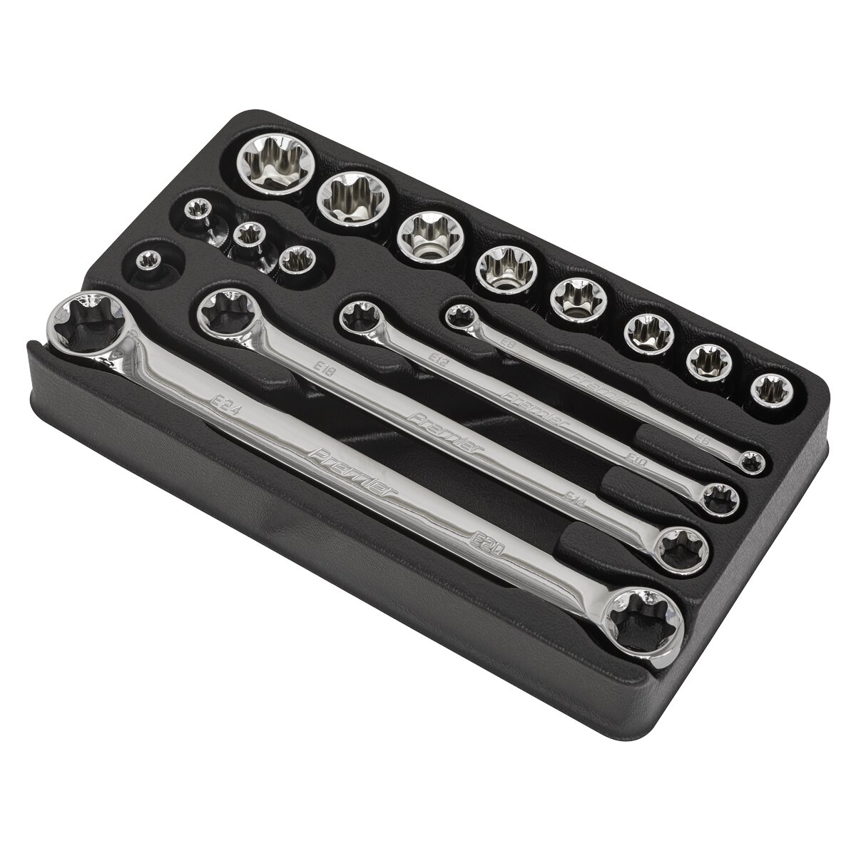 TRX-Star* 3/8"Sq Drive Socket & Spanner Set 16pc