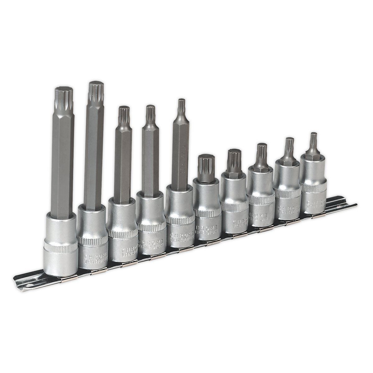 Spline Socket Bit Set 10pc 1/2"Sq Drive