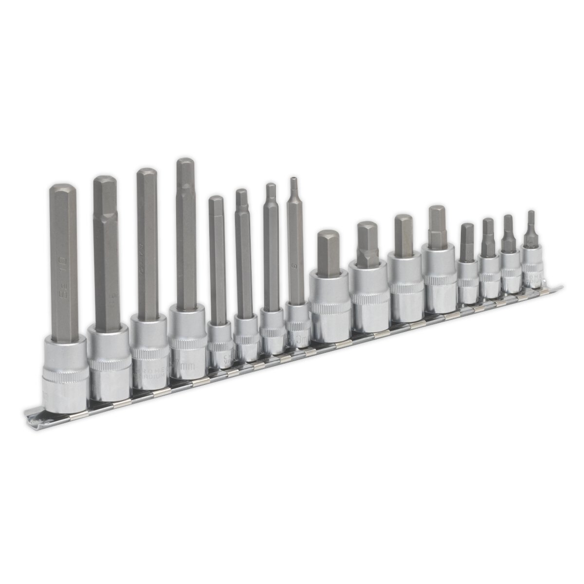 Hex Socket Bit Set 16pc 1/4" & 3/8"Sq Drive