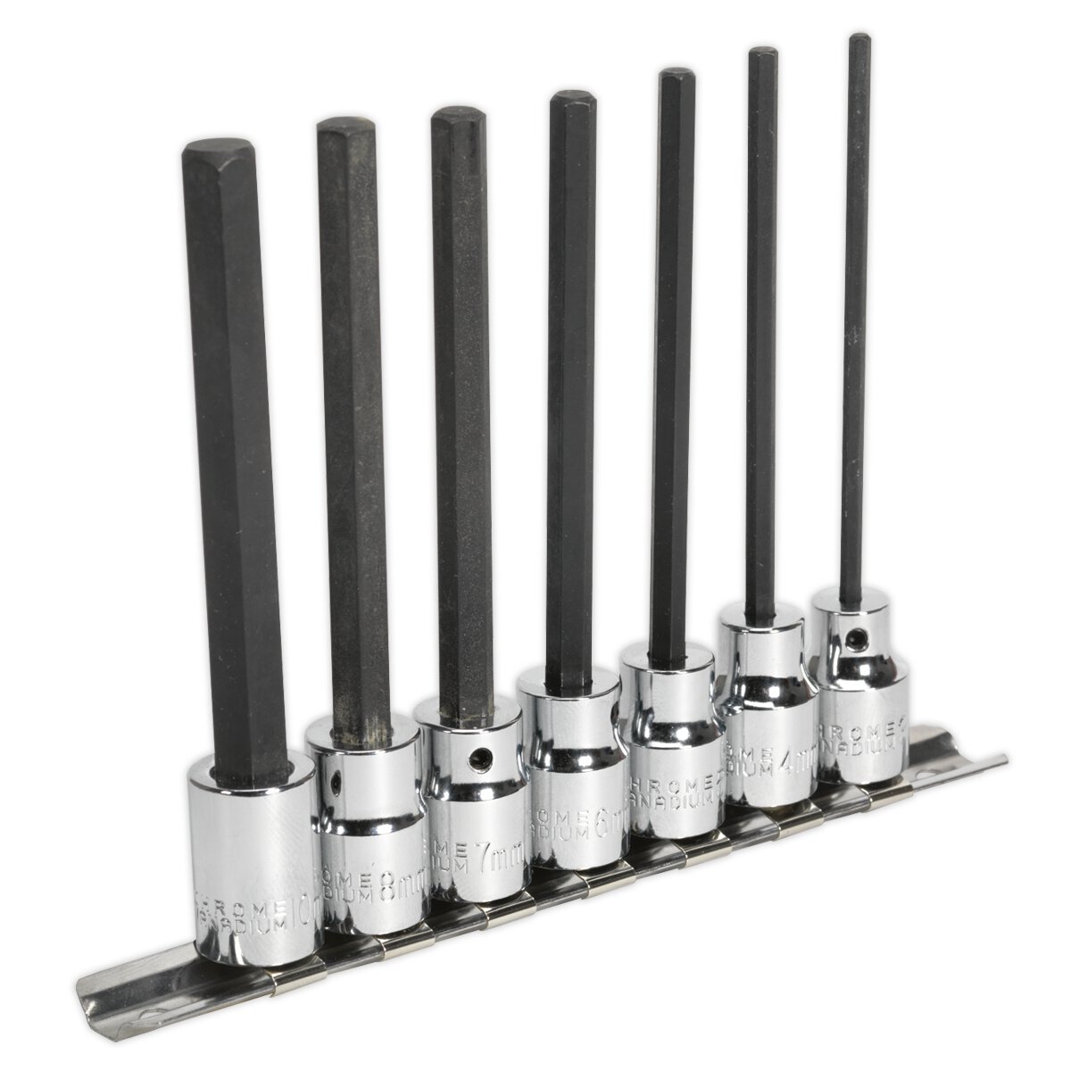 Hex Socket Bit Set 7pc 3/8"Sq Drive 110mm Metric