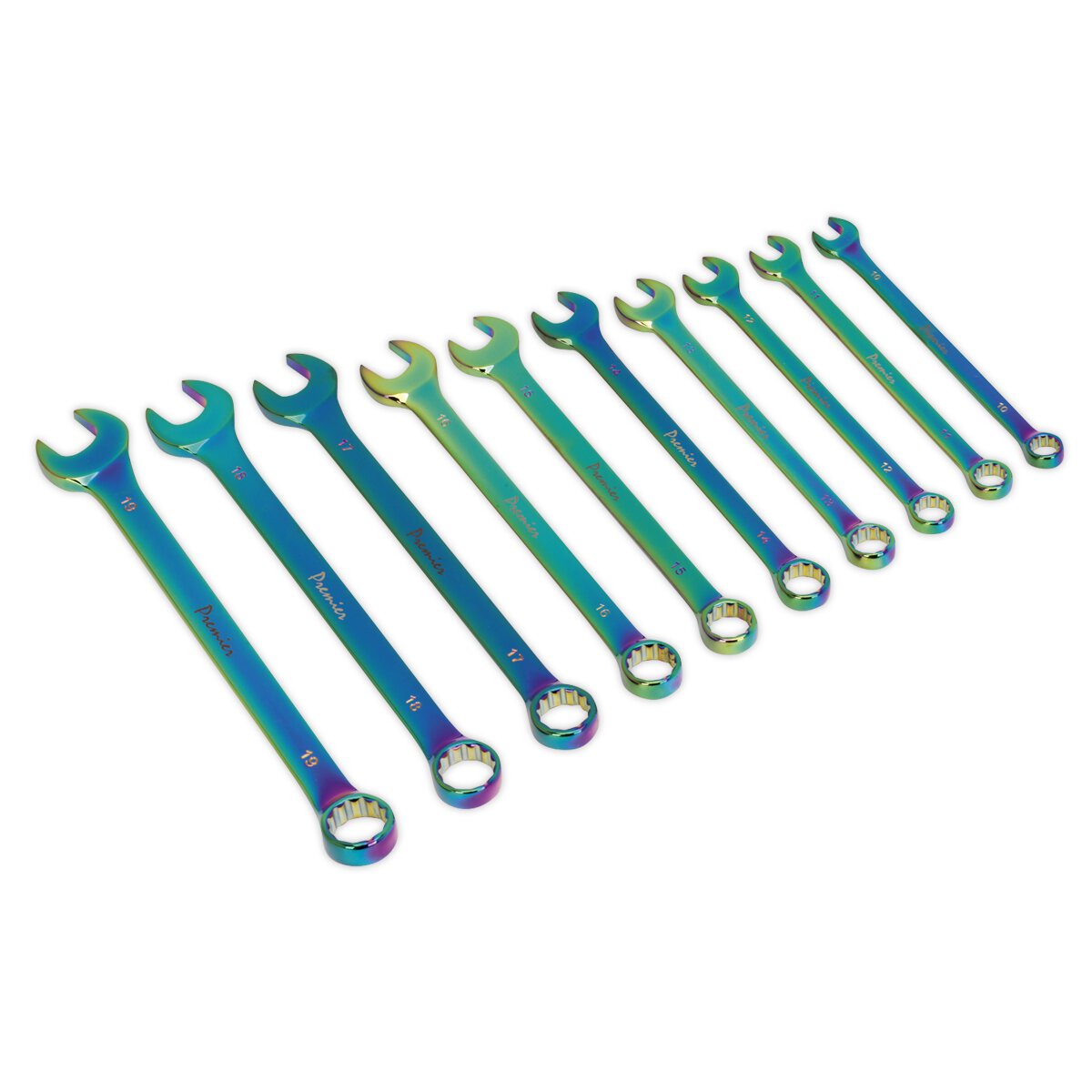 Combination Spanner Set 10pc Metric Titanium Coated