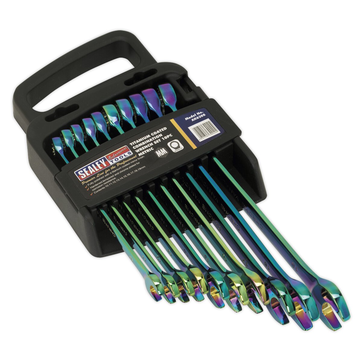 Combination Spanner Set 10pc Metric Titanium Coated