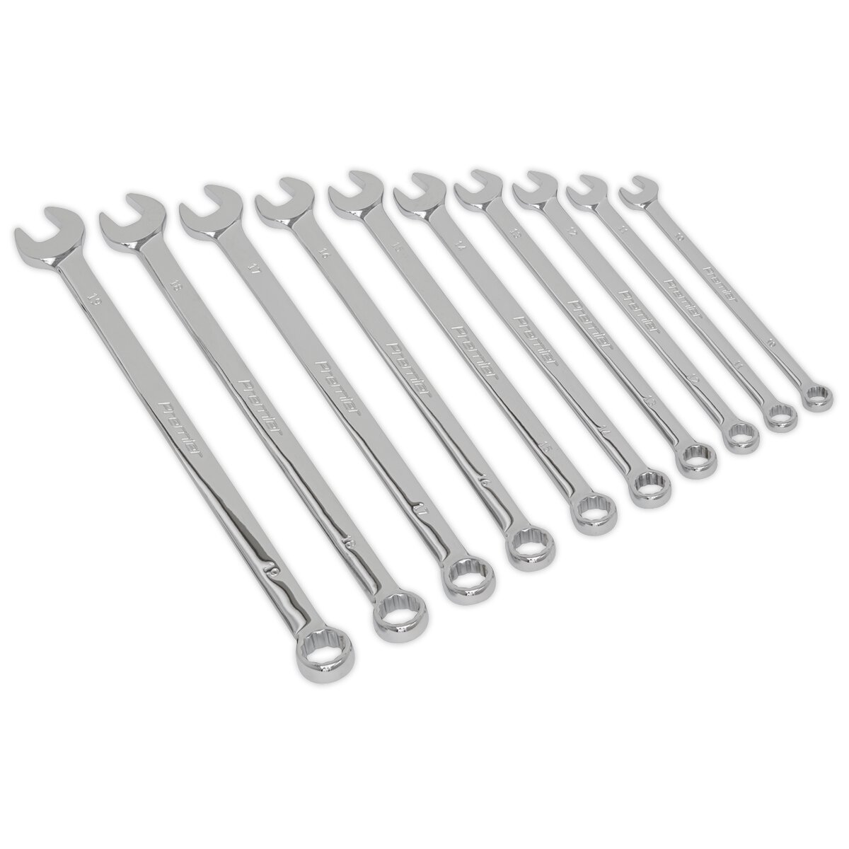 Combination Spanner Set 10pc Extra Long Metric