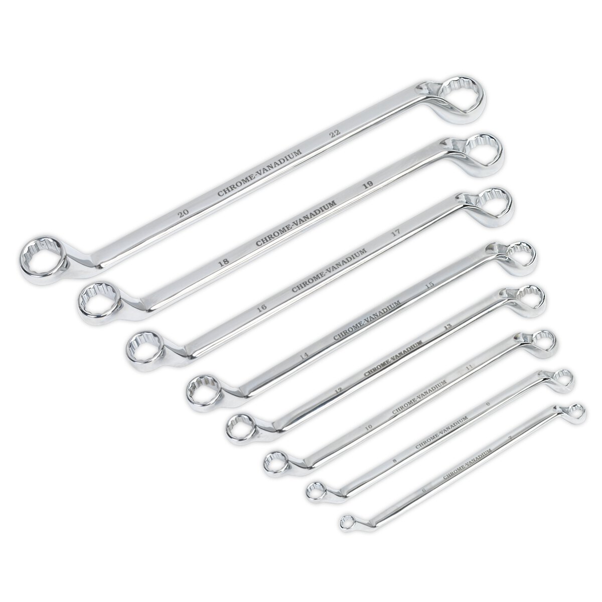 Offset Double End Ring Spanner Set 8pc Metric