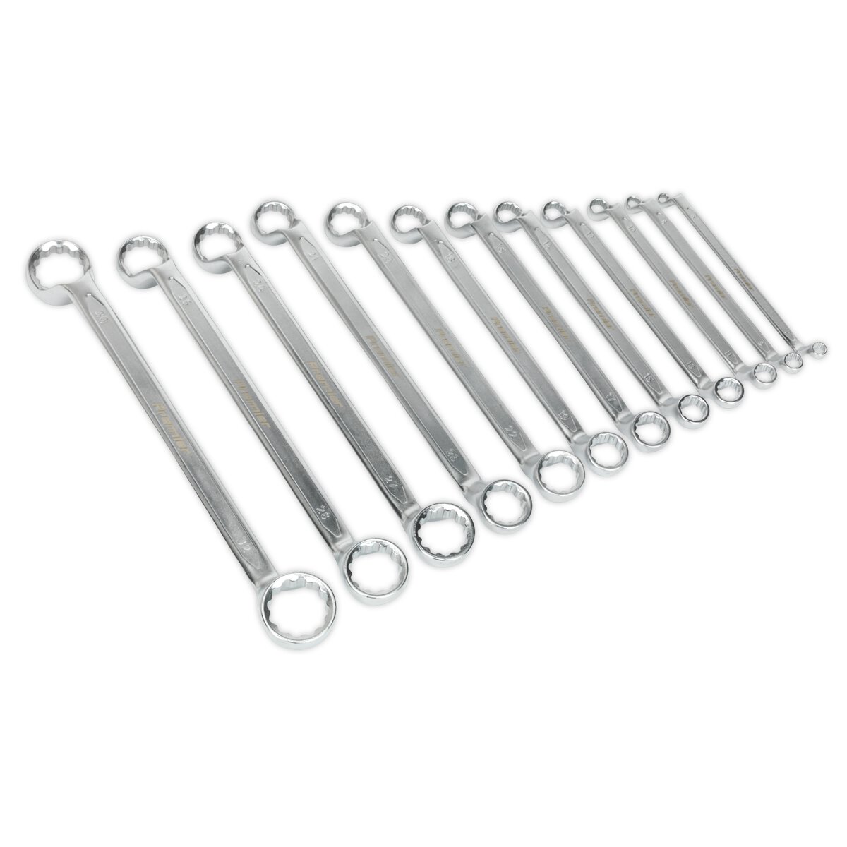 Offset Double End Ring Spanner Set 12pc Metric