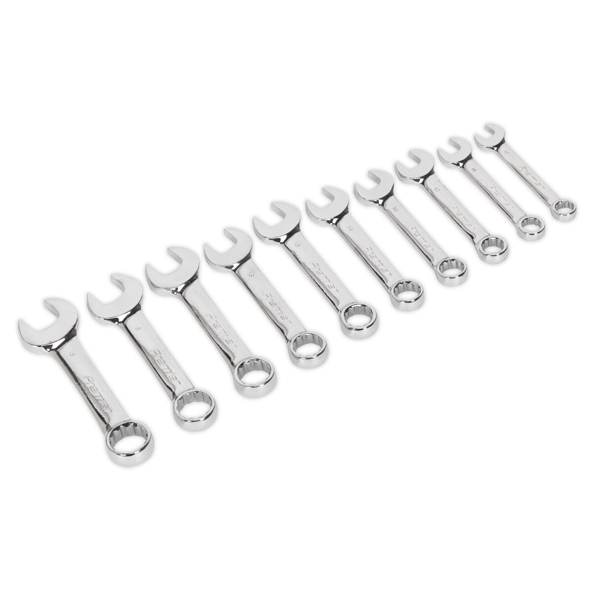 Combination Spanner Set 10pc Stubby Metric